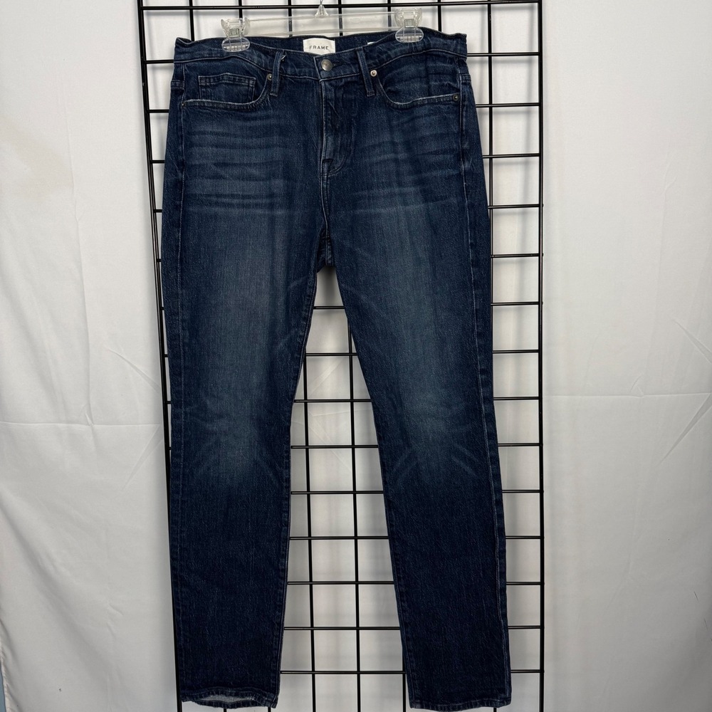 FRAME L'Homme Skinny Jeans Mens 34 Dark Wash Blue Denim Tapered Leg Pants